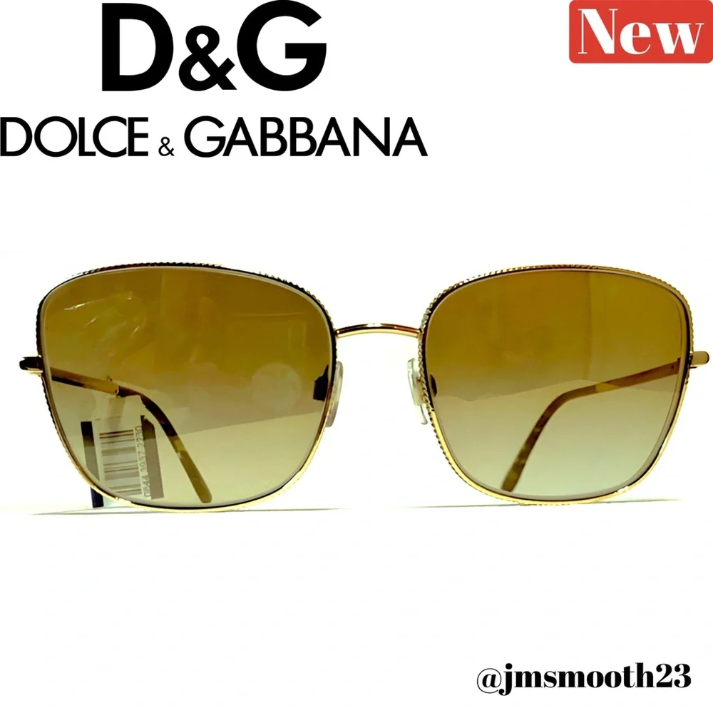 🆕 Dolce & Gabbana Gold Mirror Square Sunglasses